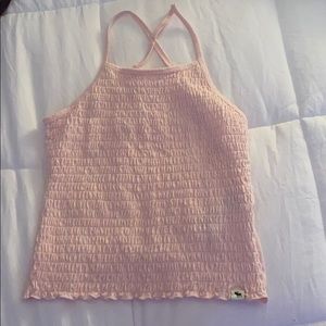 cropped blush pink abercrombie tank